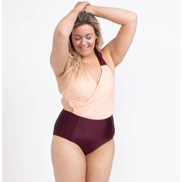Raising Wild Vanessa One Piece In Maroon Tan Sz XL - Picture 1 of 7